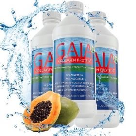 Gaia Collagen Protein® 473ml - kolagen I. a III. typu obohacený enzymy  - vstřebávání 98% - balení po 3 ks