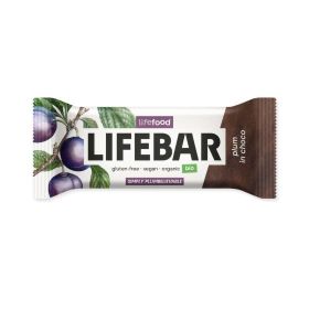 Lifefood LIFEBAR BIO RAW švestková v čokoládě 40g