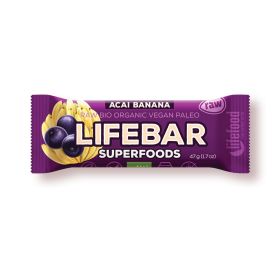 Lifefood LIFEBAR PLUS BIO RAW açai s banánem 47g